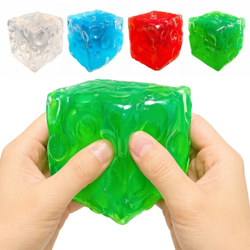 Super Soft Cheese Cube Ball Square Sensory Fidget Ball Simulated Cheese Squishy Toy  Office