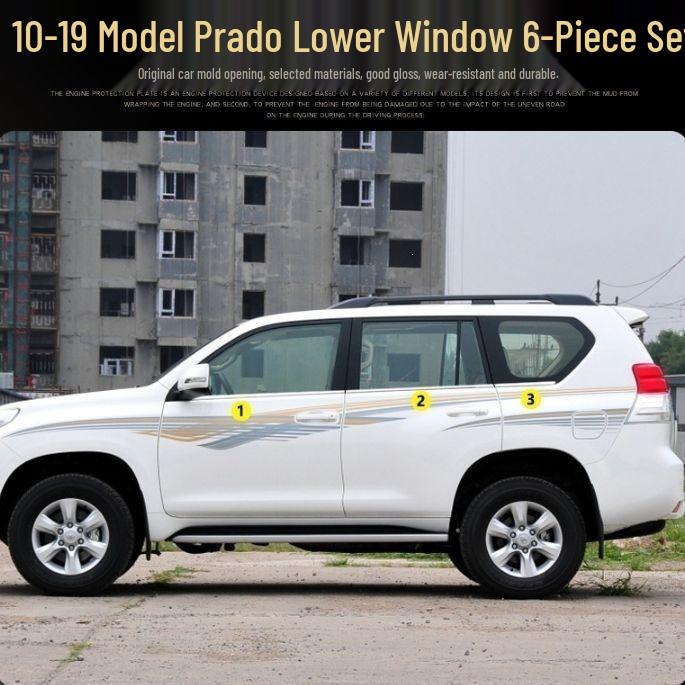 Накладки на окна из нержавеющей стали для Toyota Prado 2010-2020