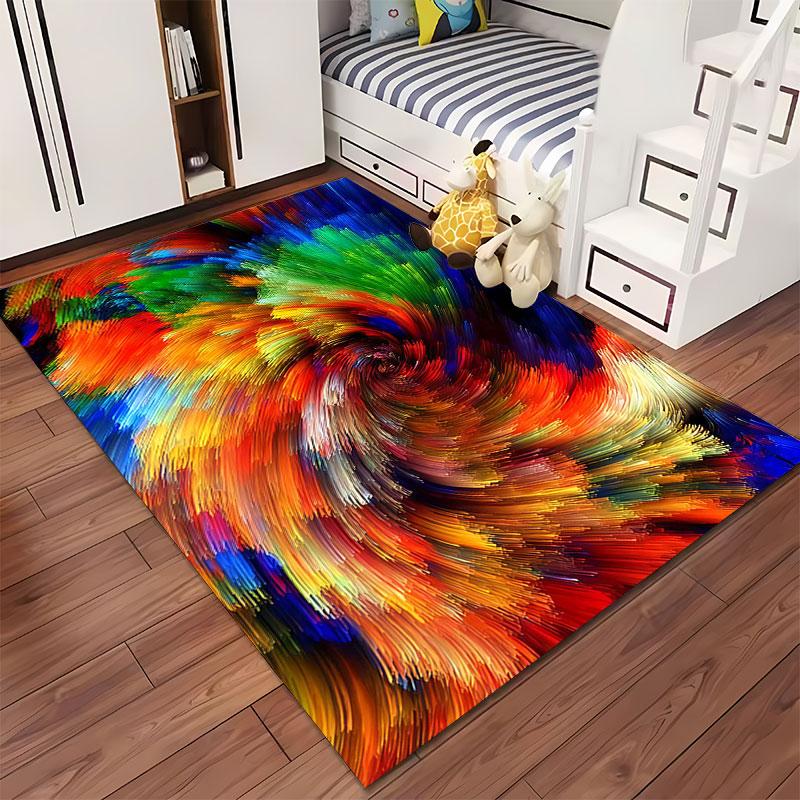Colorful Abstract Swirl Pattern suitable as a non-slip mat for the living room or bedroom sofa