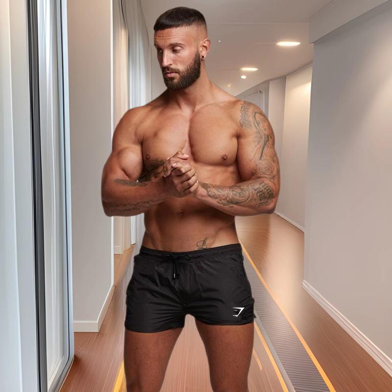 2025 Men's Wolf Head Quick-Dry Mesh Beach Shorts - Casual, Breathable, Multi-color