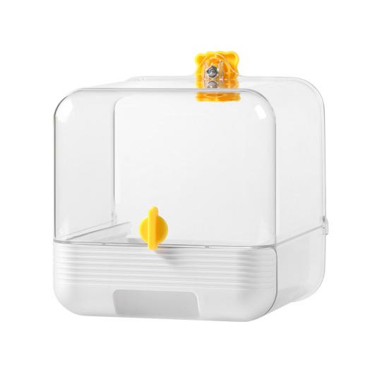 Кормушка-клетка для птиц без беспорядка 2 в 1 Прозрачная купалка для попугайчиков с нижним ящиком Многофункциональная душевая кабина для волнистых попугайчиков Попугайчиков Маленьких Попугаев