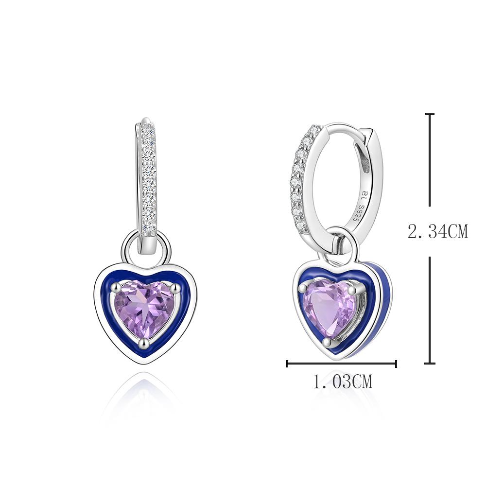 Уникальный дизайн Два способа ношения, разработанные из натурального аметиста в форме сердца, серебро 925 пробы для женщин и девушек, повседневная одежда, подарки