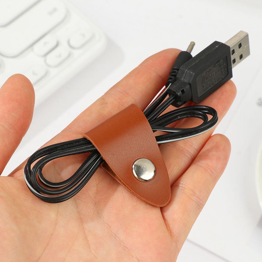 Data Line Wire Ties Cable Winder Cord Holder Organizer Cable Management Leather Cable Straps