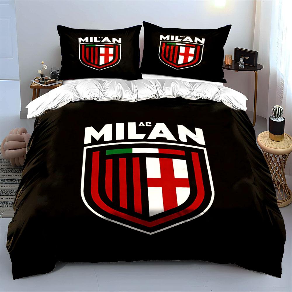 "AC Milan Logo Bedding Set" Bedding Duvet Cover Set Duvet Cover Pillowcases (1 * Duvet Cover 2 * Pillowcases, without duvet insert)