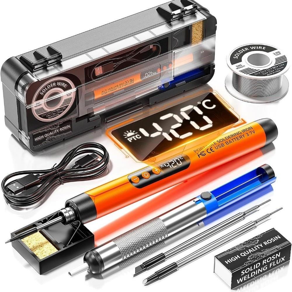 Adjustable Temperature USB Soldering Iron Set Cordless Soldering Pen Set DIY Repair