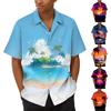 Гавайская рубашка для мужчин, мужские винтажные рубашки для боулинга на пуговицах, летняя пляжная рубашка с коротким рукавом
