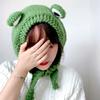 1 шт. Милая модная шапка-лягушка, зимняя теплая вязаная шапка, защита ушей, реквизит для фотосъемки