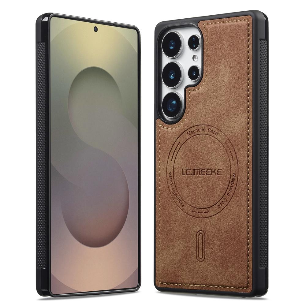 Кожаный чехол для Samsung Galaxy S26 S25 Edge S24 Ultra S23 FE S22 FE A17 A37 A57 A16 A36 A56 Беспроводная зарядка Магнитная крышка