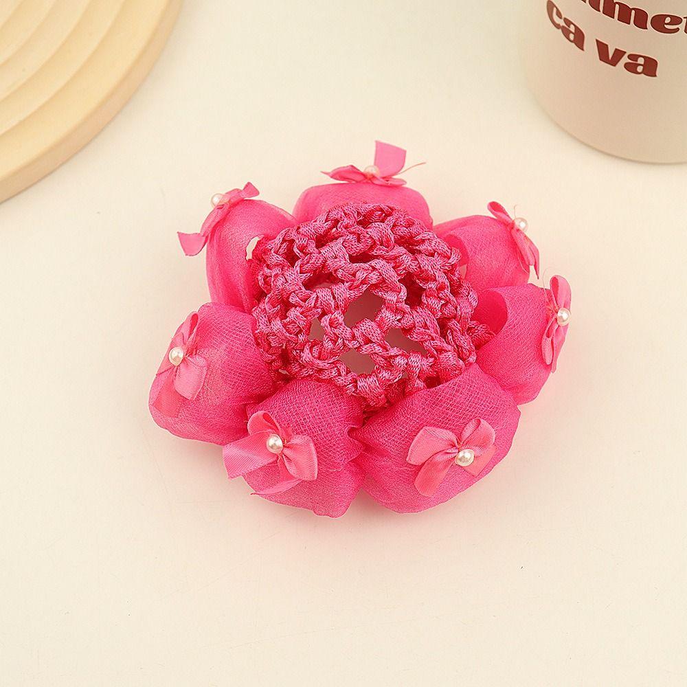 Блестящий детский пучок с сеткой бант балетный пучок снуд модная сетка для волос с цветком вечеринка