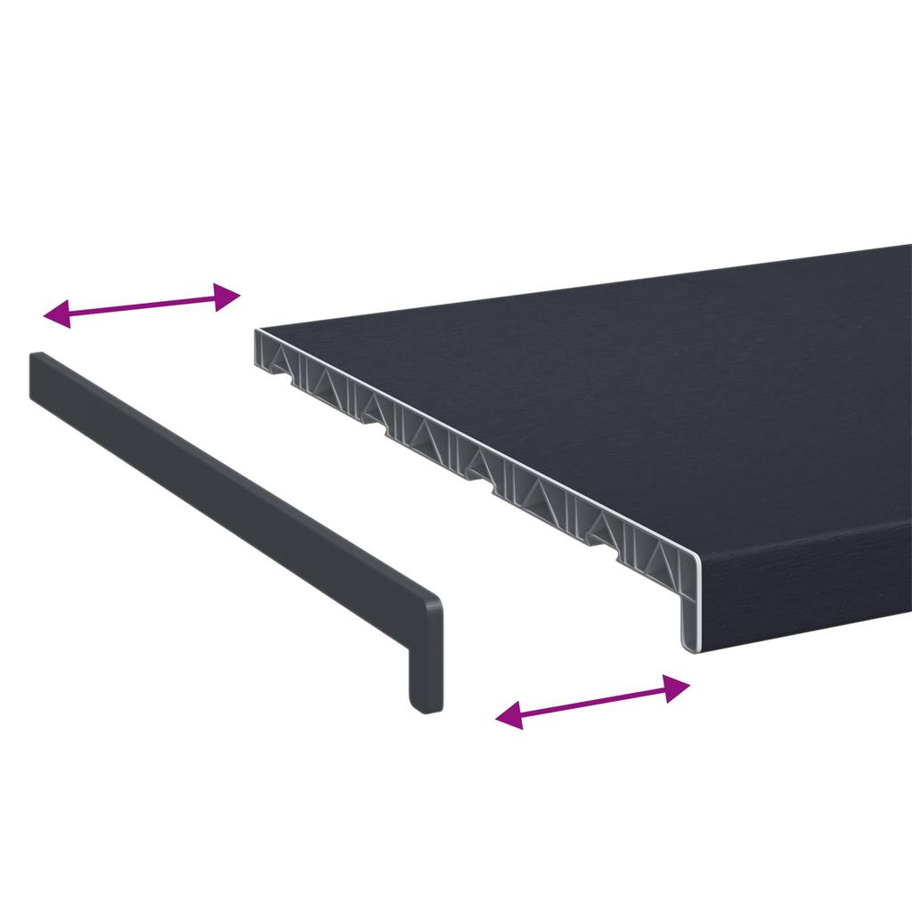 Anthracite Window Sill with Wood Grain Pattern 120 x 40 x 4.5 cm PVC