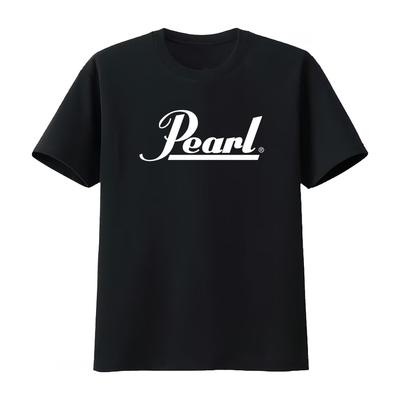 Футболка с логотипом Pearl Drums Черно-белая Подчеркни свой стиль с культовой винтажной мягкой футболкой унисекс для мужчин и женщин Новая футболка Лето 2026