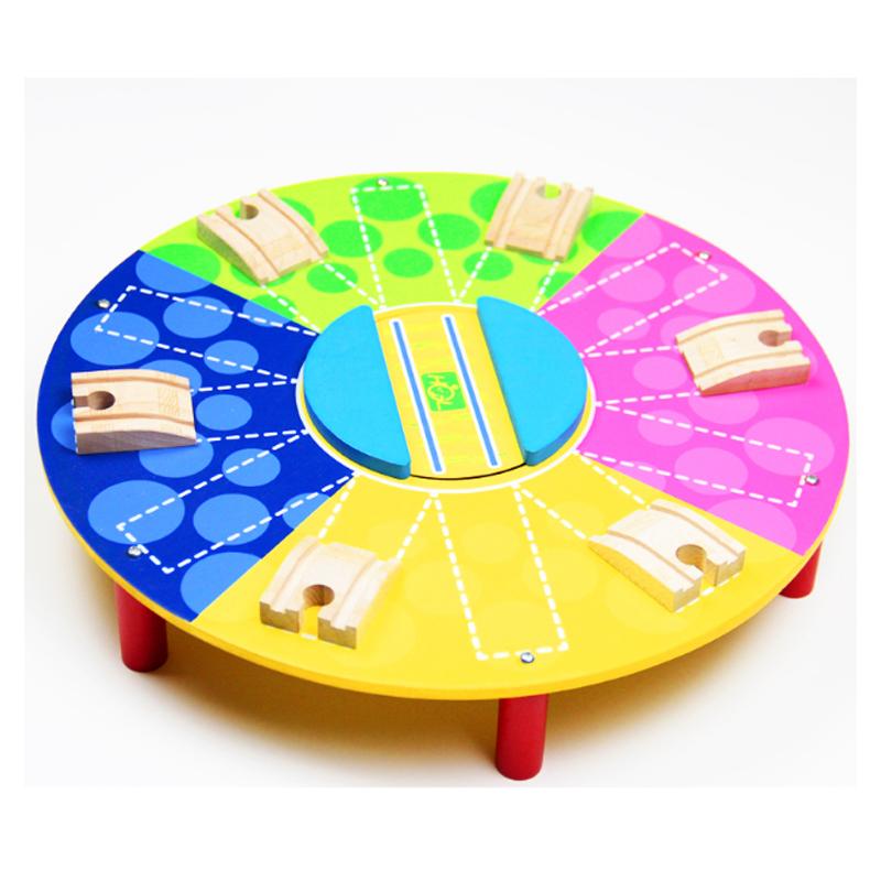 Центральная троллейбусная станция поворотный круг трек деревянная сцена классические аксессуары совместимые деревянные треки мальчики игрушки