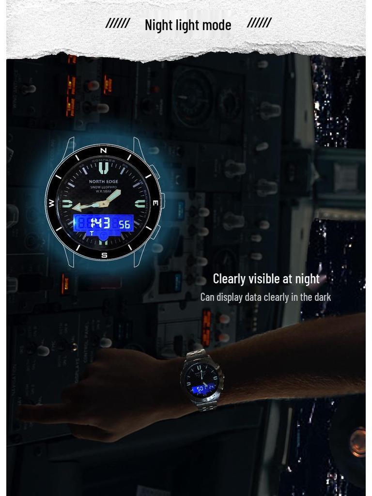 Многофункциональные спортивные смарт-часы для улицы: Водонепроницаемые, Альтиметр, Барометр, Компас, Секундомер, Будильник