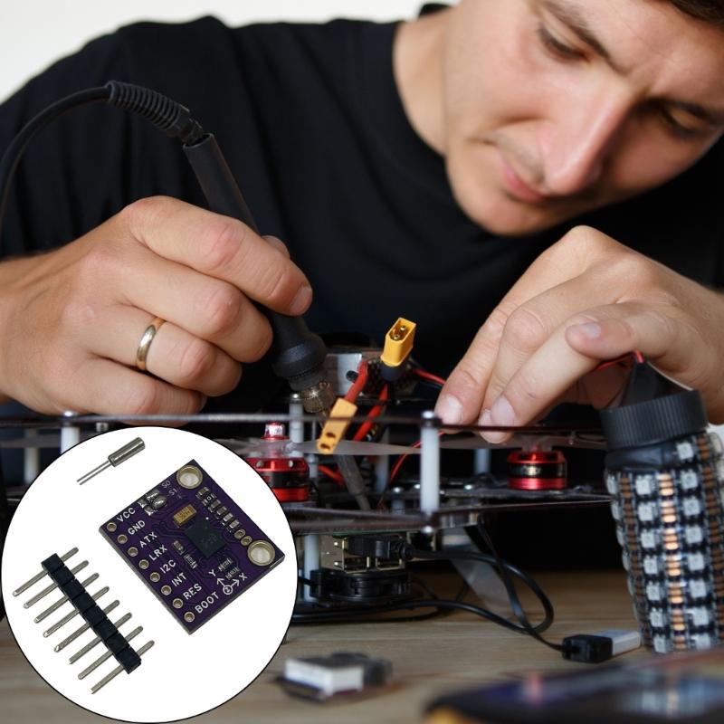 I2C Interfaces Low Power Sensoring Module with 9Axis Detection and Builts In Temperature Sensoring for RealTime Data Output