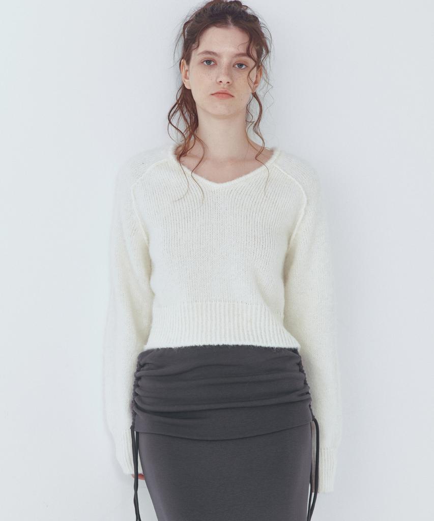 CITTA Essential Alpaca Wool V-Neck Knit_Ctk246(White)