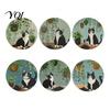 Heat Insulation Pads Wooden Cat Coasters, Decorative Resistant Table Mats, Non-slip Cup Coasters for Drinks Hot And Desk Protection Tableware