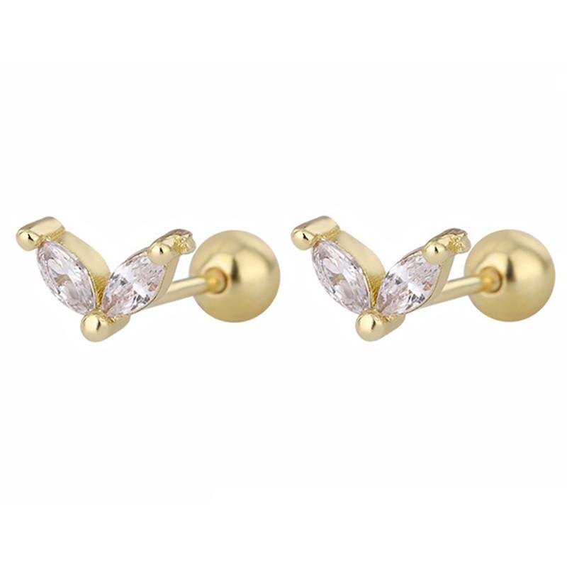 Cartilage Stainless Steel Stud Women's Earrings Fashion Septum Piercing Zircon Butterfly Ear Hoop Lobe Tragus helix Jewelry