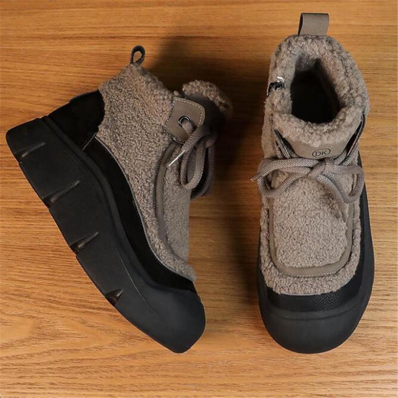 2025 Heightened Snow Boots Women's Plush Winter New Women's Boots Versatile and Warm Thick Soled Fashion Short Boots Botas