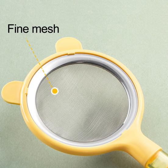 Кухонный сетчатый фильтр с пластиковой ручкой, пищевой сорт, просеиватель для муки, инструмент для детского питания, дуршлаг, ложка, многофункциональный кофе, чай, сок