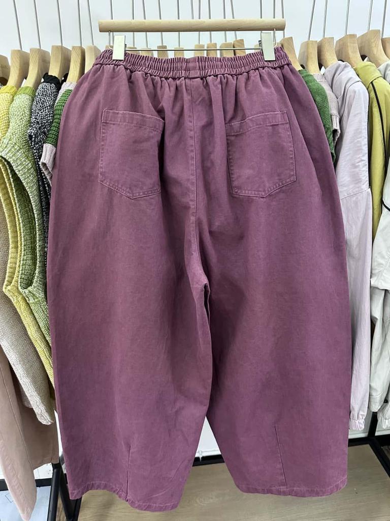 31049 Korean Style Loose Plus Size Casual Retro Wash Cotton Dad Carrot Pants