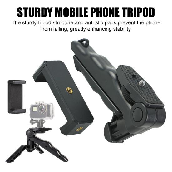 Mobile Phone Holder Tripod Stand High Stability Adjustable Compact Design Anti-Slip Portable Cellphone Holder Desk Stand
