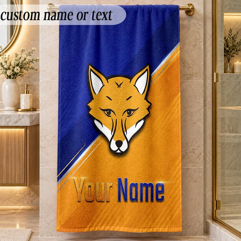 Beach TowelLeicester City Custom Name Text Personalized Soft Towel for Beach Pool Indoor Home Decor Gift