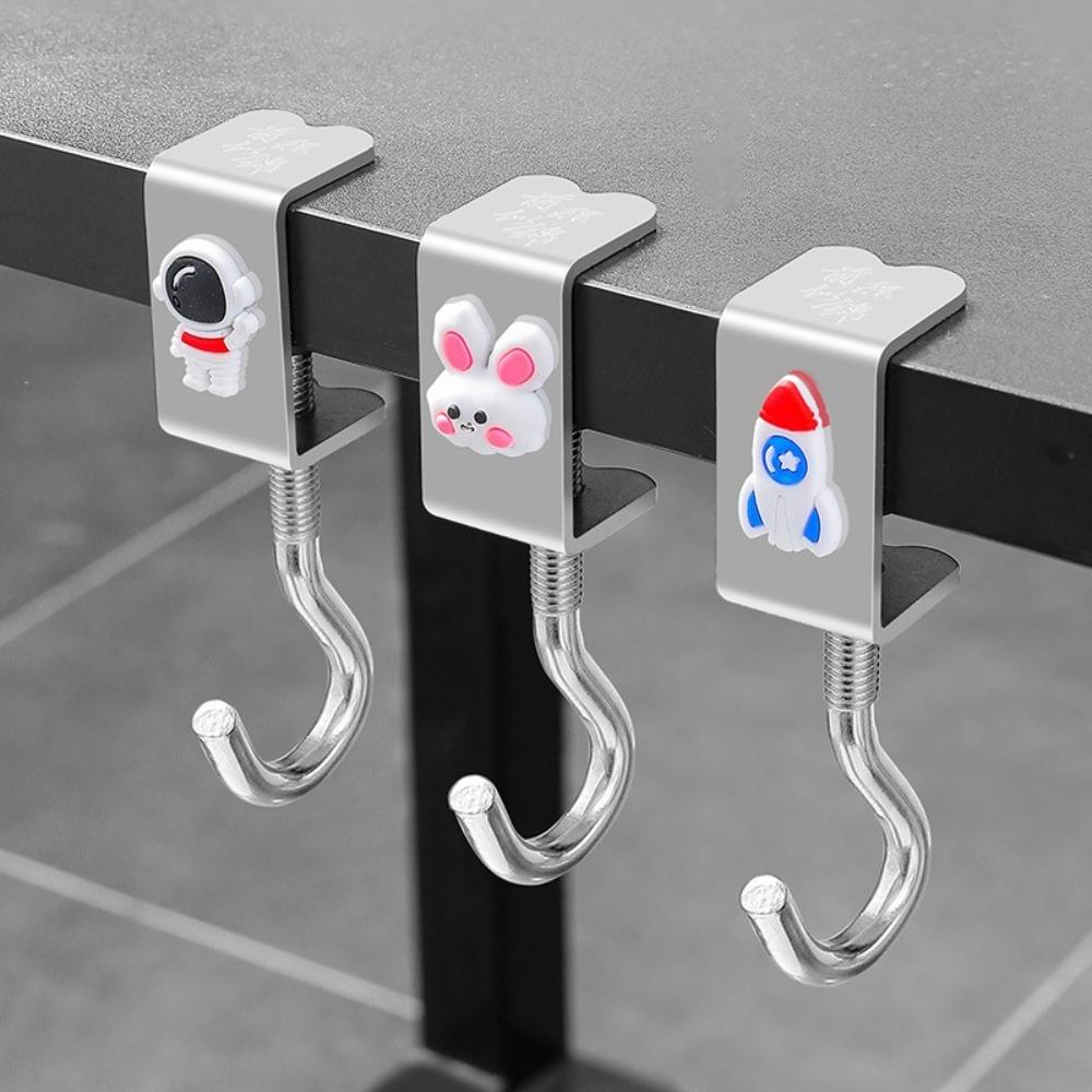Rotatable Schoolbag Hook Adjustable Backpack Hanger New Table Edge Storage Hook Office