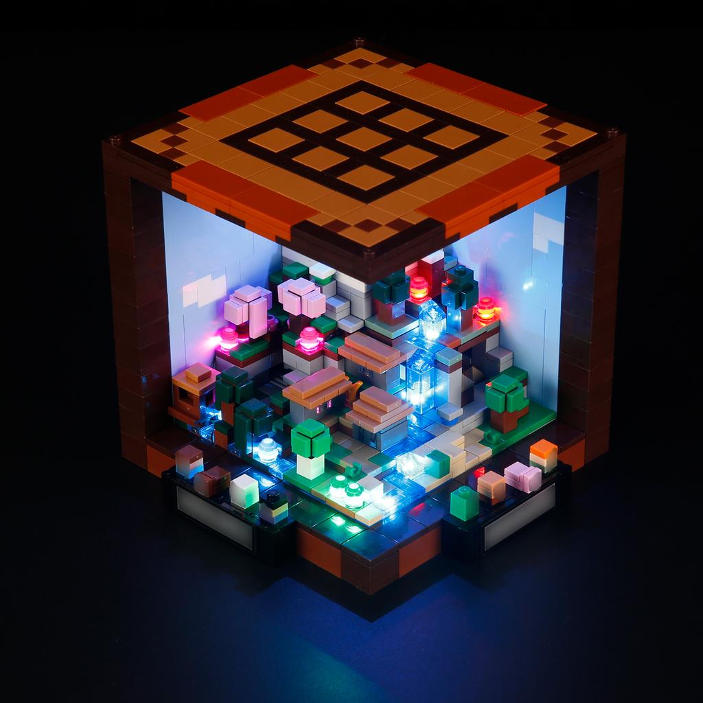 Набор для самостоятельной сборки светодиодной подсветки для Lego Minecraft 21265: верстак, конструктор, игрушка, декоративный набор, регулируемые аксессуары для освещения.