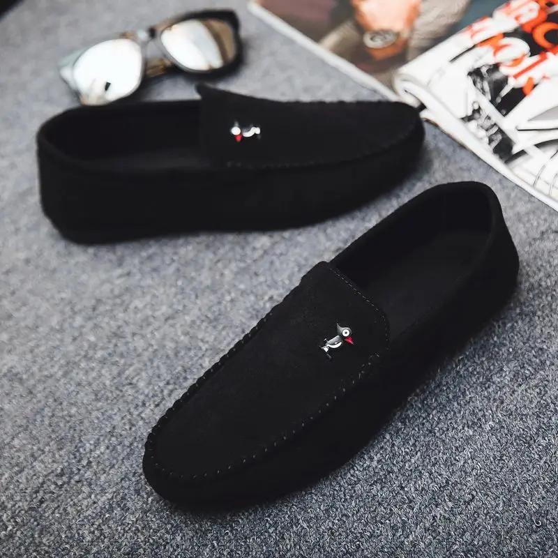 Men's Leather Shoes Non Slip and Waterproof Male Casual Shoe Flat Round Toe Classic Original New In Adults Pu Luxury Sale On