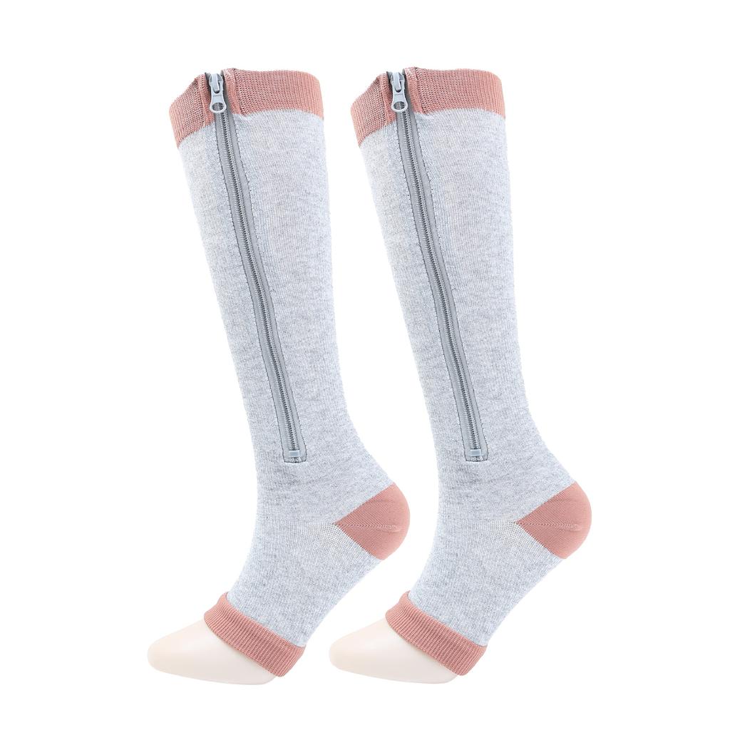 Zippered Compression Socks Thigh-High Zipper Toeless Design Compression Stockings for Men & Women High Quality Nylon Fabric