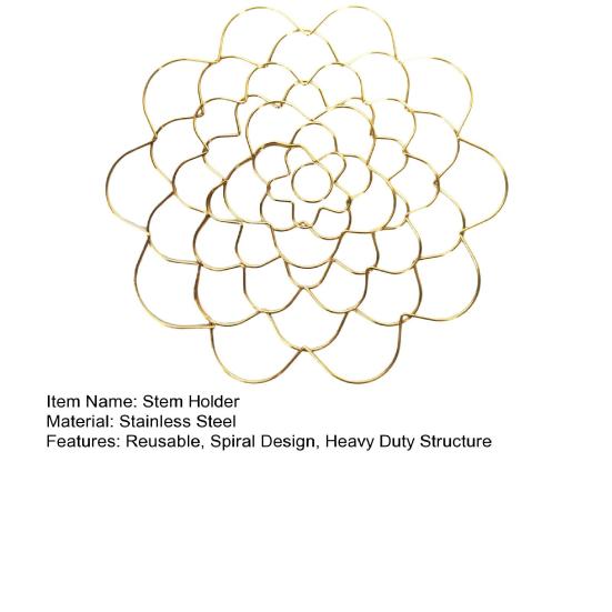 1/3Pcs Stainless Steel Spiral Stem Holder Vase Insert Flower Arranger Metal Bouquet