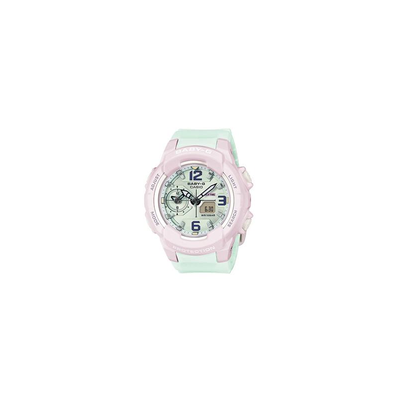 Casio BABY-G 100 метров водонепроницаемость кварцевый механизм полимерный ремешок японские и корейские часы женские часы зеленый циферблат BGA-230PC-6BPRT
