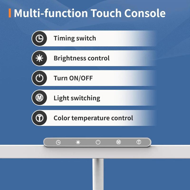 1 шт. настольная лампа, 3 цвета, плавная регулировка яркости светодиодных настольных ламп для домашнего офиса, регулируемая настольная лампа с памятью и зажимом, сенсорное управление