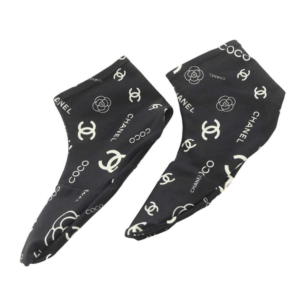 CHANEL socks Other accessories G35927 COCO Mark Camelia Black / white Nylon Women Used