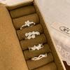 Изысканное женское открытое кольцо с бабочкой и цветком - Стиль Мори, Регулируемое модное украшение для указательного пальца