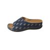 Summer New Slope Heel Slippers Denim Fashion Cool Slippers Foreign Trade Large Size Spot Women's Beach Cool Slippers