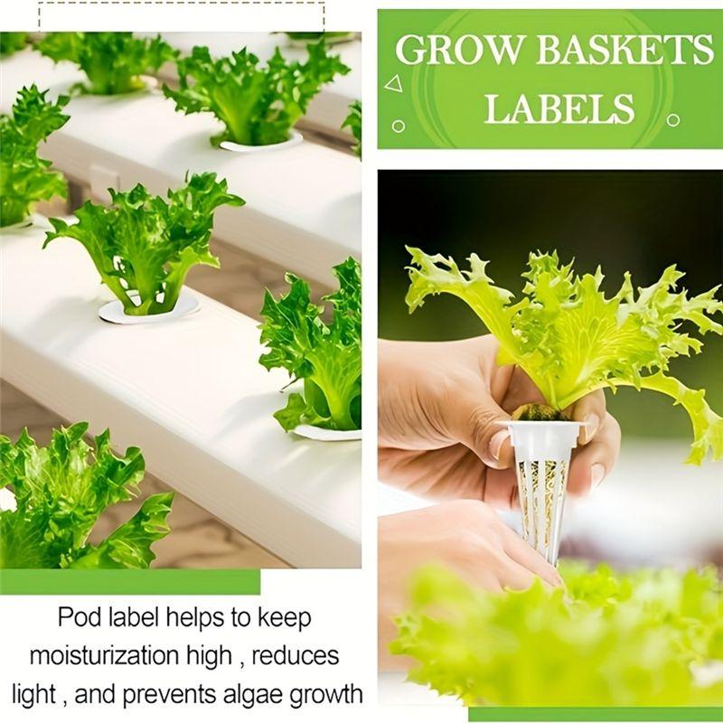 AEE2-Hydroponic Garden Accessories Pod Kit Growing Basket, Transparent Insulation Cover, Plant Growing Sponge, Label