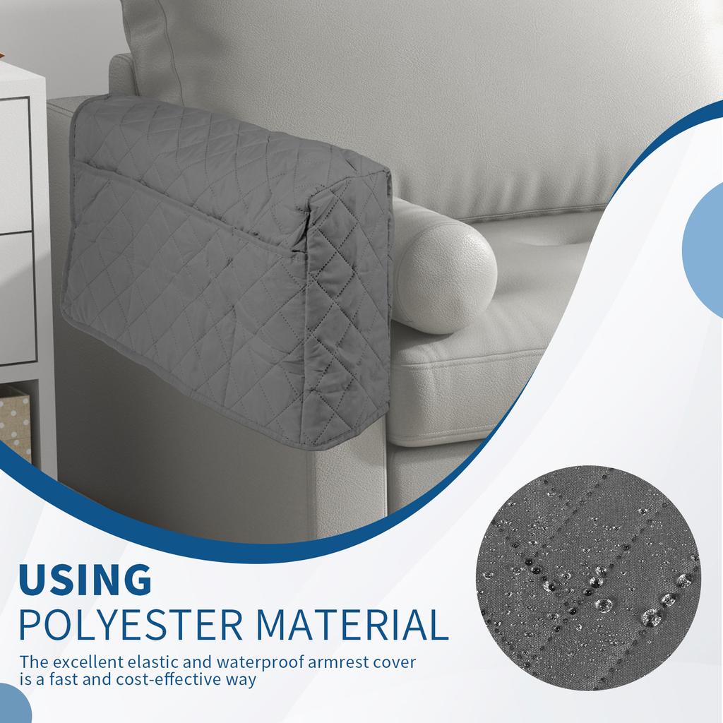 2 шт. Водонепроницаемый чехол на подлокотник дивана, многофункциональный защитный чехол для подлокотника дивана с боковым карманом для хранения пульта от телевизора, телефона и других предметов