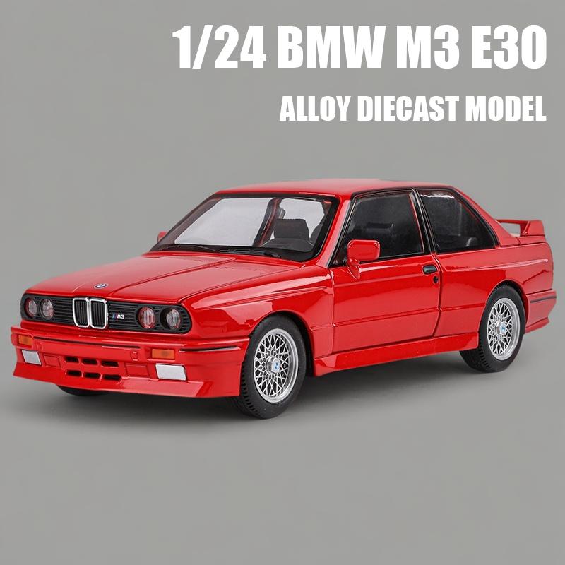 1:24 BMW M3 E30 Alloy Sport Racing Car Model Diecast Metal Classic Car Vehicle Model Simulation Sound & Light Toy Birthday Gifts