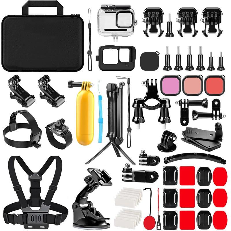 61-in-1 GoPro Accessory Kit HERO13 12 11 10 9 Action Camera With Storage Pouch Universal Mounts Adapters
