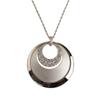 Made In Japan Matte Open Moon Circle Pendant Silver Color [MELODY] [Melody Accessories] (OP-N146)