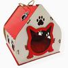 Деревянный домик для взрослых кошек (красный)