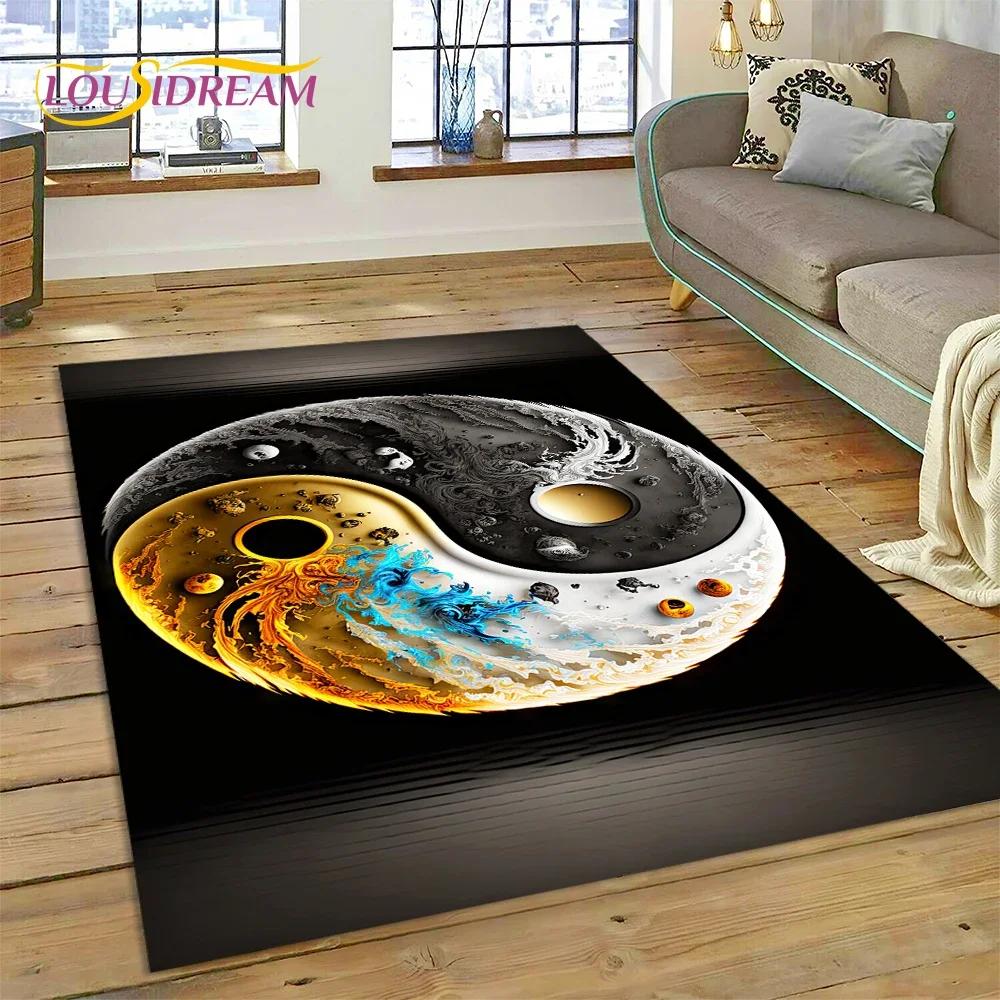 HD Природа Инь Ян 3D Китайский Тай Чи Багуа Ковер для Гостиной Спальни, Нескользящий Декор для Дивана Придверный Коврик Подарок