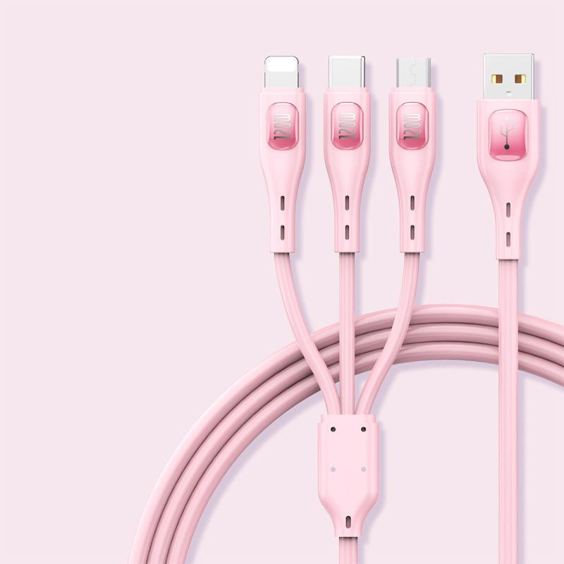 3-in-1 Super Fast Charging Data Cable 120W Suitable for Apple Type-C Android 6A Charging Cable