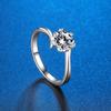 Bague Ringen S925 Набор с муассанитом цвета D, классическое женское кольцо с шестью когтями и снежинкой в ​​один карат, с покрытием из 18-каратного золота