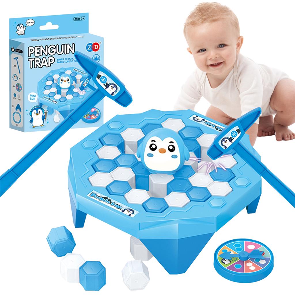Save Penguin Ice Block Breaking Game Mini Penguin Trap/ Frog/ Duck Break Ice Game Set With Turntable For Parent-Child Toy