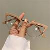 New Vintage Cat Eye Glasses Frame New Stylish Semi Metal Rim Women Eyewear Trendy Brand Design Non-Prescription Eyeglasses