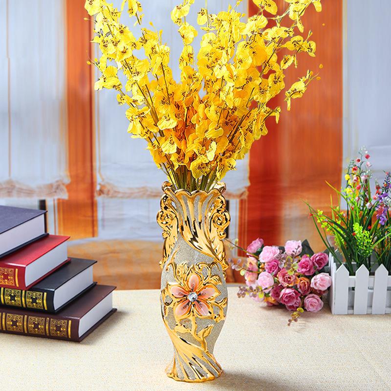 Европейская керамическая ваза с орнаментом, золотой свадебный подарок, украшение гостиной, мягкая мебель для дома