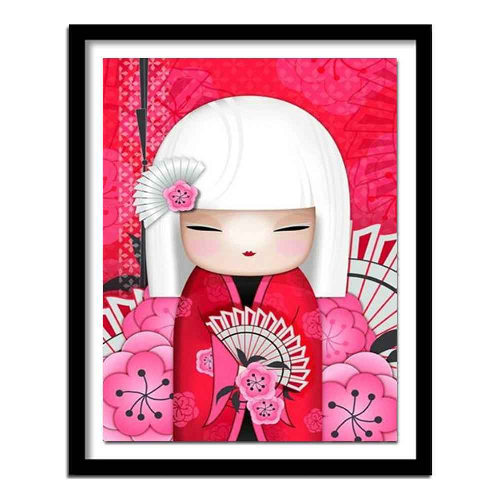 Cute Dolls Diamond Cartoon Pictures Cross Stitch Diamond Embroidery Needlework Painting Full Kits