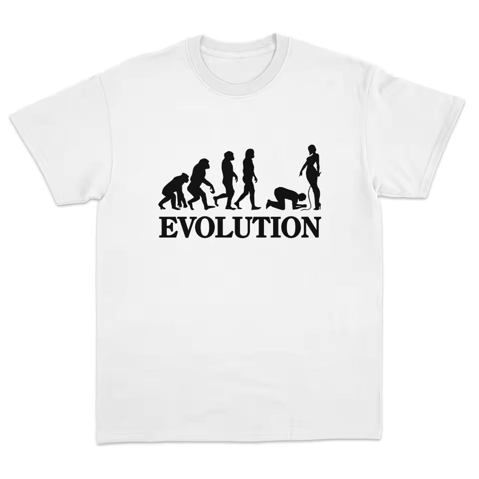 “Men's Evolution Meme Graphic T-Shirt Funny Human Evolution To Woman Humor Short Sleeve Casual Tee”